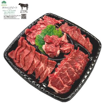 おうちでイオン イオンネットスーパー トップバリュ グリーンアイ ナチュラル タスマニアビーフ焼肉用盛り合わせ もも ばら かた かたロース 豪州産 390g 100gあたり 本体 598円