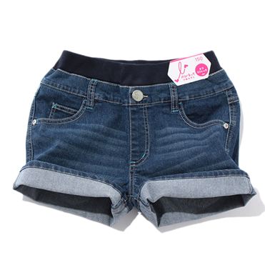 おうちでイオン イオンネットスーパー トップバリュ 女の子 のびるっちデニムショートパンツウエストリブ アオ サイズ 130cm
