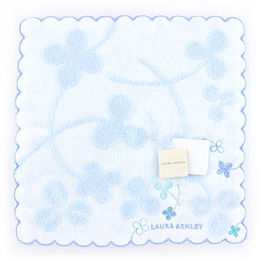 おうちでイオン イオンネットスーパー ローラ アシュレイ Laura Ashley レディース スカラクローバータオルハンカチ ブルー
