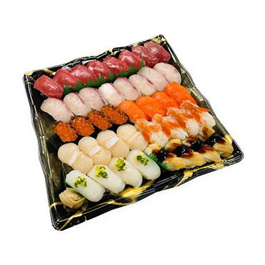 おうちでイオン イオンネットスーパー 出前のお寿司予約 トレー 土 日 祝日配送限定 本まぐろと季節のネタを楽しむ握り寿司 40貫 わさびあり