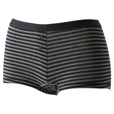 おうちでイオン イオンネットスーパー トップバリュ レディース ボーダー柄ボクサーショーツ あさめ クロ サイズ Ll