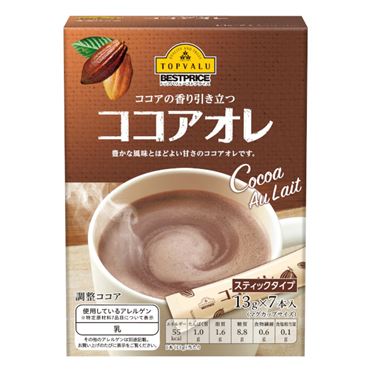 おうちでイオン イオンネットスーパー トップバリュ ベストプライス ココアオレスティック 13g 7本入 おうちでイオン イオンネットスーパー トップバリュ ベストプライス ココアオレスティック 13g 7本入