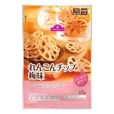 おうちでイオン イオンネットスーパー トップバリュ いいわけおやつ れんこんチップ梅味 15g