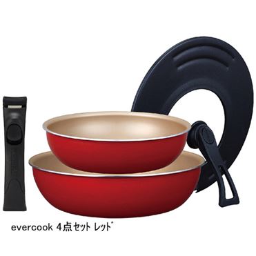 おうちでイオン イオンネットスーパー エバークック 着脱ih4点セット Efpcdst4 レッド