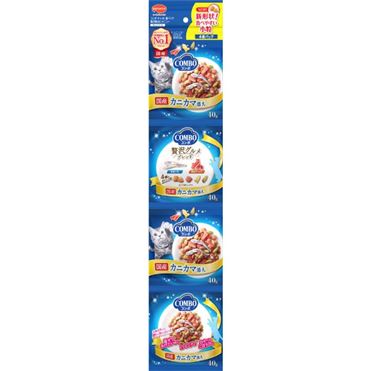 おうちでイオン イオンネットスーパー ペット用 日本ペットフード コンボ キャット 連パック 海の味わいメニュー カニカマ添え 160g 40g 4袋
