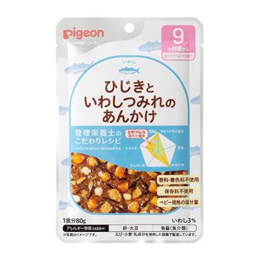 【ベビーフードまとめ買い】 【9ヶ月頃~】ピジョン 管理栄養士のこだわりレシピ ひじきといわしつみれのあんかけ 80g
