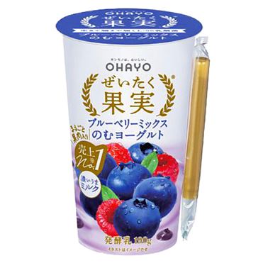 おうちでイオン イオンネットスーパー オハヨー乳業 ぜいたく果実ブルーベリーミックスのむヨーグルト 190g