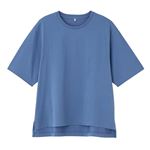 レディース TVC 遮熱・UV対策ひんやりサラサラ 5分袖Tシャツ（アオ）M ※他サイズは詳細から選択