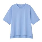 レディース TVC 遮熱・UV対策ひんやりサラサラ 5分袖Tシャツ（ウスアオ）M ※他サイズは詳細から選択