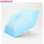 （レイングッズ）Lovetoxic グラデーションUVカット折傘（サックス）サイズ 55cm