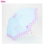 （レイングッズ）PINK－latte ライトチェック晴雨兼用長傘（サックス）サイズ 60cm