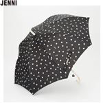 （レイングッズ）JENNI 総柄プリント晴雨兼用長傘（ブラック）サイズ 55cm