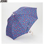 （レイングッズ）JENNI 総柄プリント晴雨兼用長傘（ネイビー）サイズ 60cm