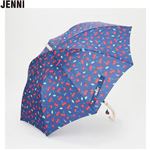 （レイングッズ）JENNI 総柄プリント晴雨兼用長傘（ネイビー）サイズ 55cm