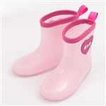 （キッズ）n☆p school（ニコプチスクール）ロゴデザインレインブーツ（ピンク）サイズ 20cm