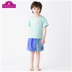 【水着】（男の子）トップバリュ ラッシュT付き バイカラーサーフパンツ（ライトグリーン）サイズ 110cm