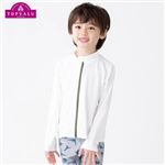 【プール用品】（男の子）トップバリュ 無地カラーラッシュガード（ホワイト）サイズ 130cm