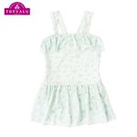【水着】（女の子）トップバリュ フラワーフリルワンピース（ライトグリーン）サイズ 120cm