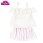 【水着】（女の子）トップバリュ トリプルエンジェル オフショルダー2P水着（ホワイト）サイズ 110cm