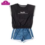 【水着】（女の子）トップバリュ 甘スポーツミックス 3P水着（ブラック）サイズ 150cm