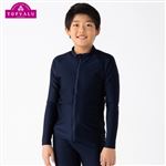 【プール用品】（男の子・女の子）トップバリュ スクールラッシュ長袖ジップ（コイアオ）サイズ 140cm