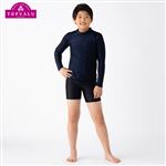 【水着】（男の子）トップバリュ ストレッチ セミロング丈パンツ（クロ）サイズ 140cm