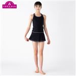 【水着】（女の子）トップバリュ スカート付きセパレーツ（めくれ防止）（クロ）サイズ 130cm