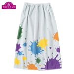 【プール用品】80cm丈 ペイント柄 ラップタオル（ライトグレー）サイズ 80cm