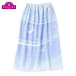 【プール用品】80cm丈 グラデーション柄 ラップタオル（サックス）サイズ 80cm