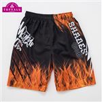 【プール用品】トップバリュ 炎柄サーフパンツ（レッド）サイズ 140cm