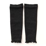 【産前～産後】 助野 Liite 着圧レッグウォーマー 30cm丈 裾フリル（チャコールグレー）サイズ フリーサイズ