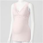 【産前～授乳期】サンリーフ モダール ストレッチレース ブラキャミソール（ピンク）サイズ マタニティM