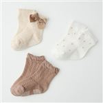 クルーソックス 3足組 靴下（リボン）サイズ 9～15cm