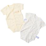 【ベビー】ピースフィットクール 前開き半袖ボディスーツ 2枚組（くま（クリーム））サイズ 70cm