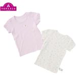【ベビー】トップバリュ メッシュ 半袖丸首シャツ 2枚組 ベビー肌着 くま（ラベンダー）サイズ 110cm