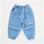 ストレッチデニム シェフパンツ（サックス）サイズ 90cm