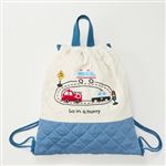 Chum up 働く車アップリケ キルトナップサック（アイボリー）