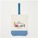 Chum up 働く車アップリケ キルトシューズバッグ（アイボリー）