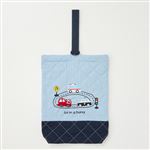 Chum up 働く車アップリケ キルトシューズバッグ（ブルー）