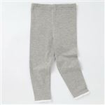 【ベビー】無地裾レース 9分丈 レギンス（杢グレー）サイズ 95cm