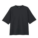 メンズ TVC 遮熱スムース無地五分袖Tシャツ（クロ）L ※他サイズは詳細から選択