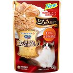 【ペット用】ユニ・チャーム 銀のスプーン 三ツ星グルメ パウチ とろみ仕立て まぐろにささみ添え 35g