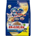 【ペット用】ユニ・チャーム 銀のスプーン 贅沢素材バラエティ 食事の吐き戻し軽減フード まぐろ・かつお・白身魚味に天然小魚1.0kg