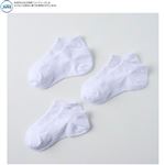 （キッズ）ファブリーズDRY無地スニーカー丈 ソックス3足組（ホワイト）サイズ 22～24cm