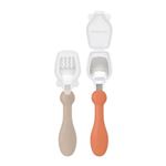 【1歳頃～】 EDISON mama フォーク＆スプーン プチ カバー付 テラコッタ