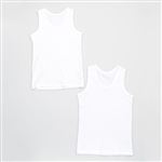 （キッズ）トップバリュ 綿ランニング白2枚組（ホワイト）サイズ 120cm