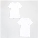 （キッズ）トップバリュ 綿半袖白2枚組（ホワイト）サイズ 100cm