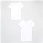 トップバリュ（女の子）綿3分袖白2枚組（ホワイト）サイズ 160cm
