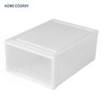 HOME COORDY クローゼットケース 浅型 ホワイト／クリア サイズ 幅39×奥行き53×高さ23cm