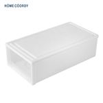 HOME COORDY 押入ケース 浅型 ホワイト／クリア サイズ 幅39×奥行き74×高さ23cm
